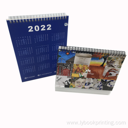 Promotional custom desk paper spiral wall calendar OEM